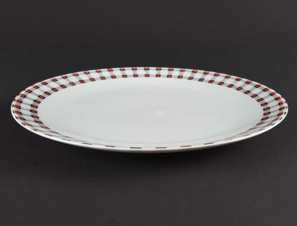 [458139704] Kuchenteller Dessertteller 19,7 cm Winterling Kirchenlamitz Karo rot schwarz gebraucht - gut Bild 3