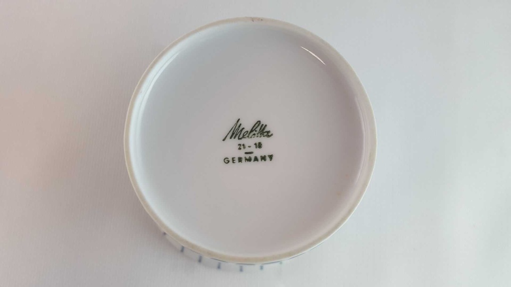 [45813971] Zuckerdose Melitta Paris Form 21 blaue Streifen gebraucht - gut Bild 6