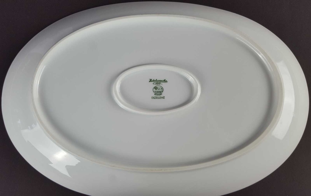 [458139710] Schüssel Beilagenplatte Fleischplatte 33,4x22,2 cm Hutschenreuther Exzellenz Weiß gebraucht - gut Bild 4