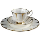 [458139717] Sammeltasse Sammelgedeck Golddekor 3tlg Royal Vale Weiß mit Goldrand Bone China gebraucht - gut Bild 2