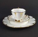 [458139717] Sammeltasse Sammelgedeck Golddekor 3tlg Royal Vale Weiß mit Goldrand Bone China gebraucht - gut Bild 3