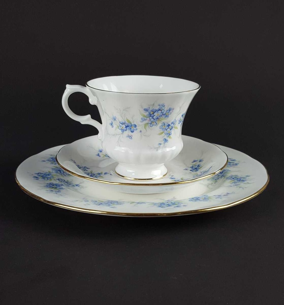 [458139730] Sammeltasse Sammelgedeck 3tlg Royal Standard Blaue Blumenranke Bone China gebraucht - gut Bild 4
