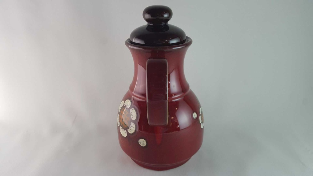 [45813974] Kaffeekanne 1,35 L Winterling bordo rot weiße Blumen Feinkeramik gebraucht - akzeptabel Bild 4