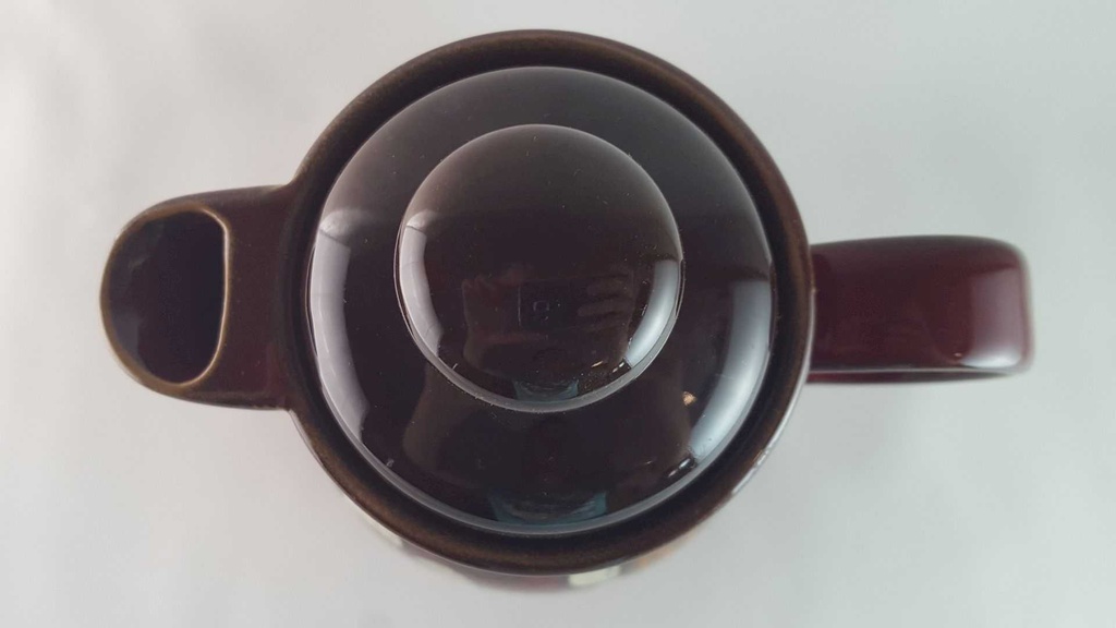 [45813974] Kaffeekanne 1,35 L Winterling bordo rot weiße Blumen Feinkeramik gebraucht - akzeptabel Bild 5