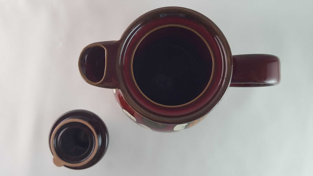 [45813974] Kaffeekanne 1,35 L Winterling bordo rot weiße Blumen Feinkeramik gebraucht - akzeptabel Bild 6