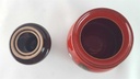 [45813975] Zuckerdose Winterling bordo rot weiße Blumen Feinkeramik gebraucht - gut Bild 4