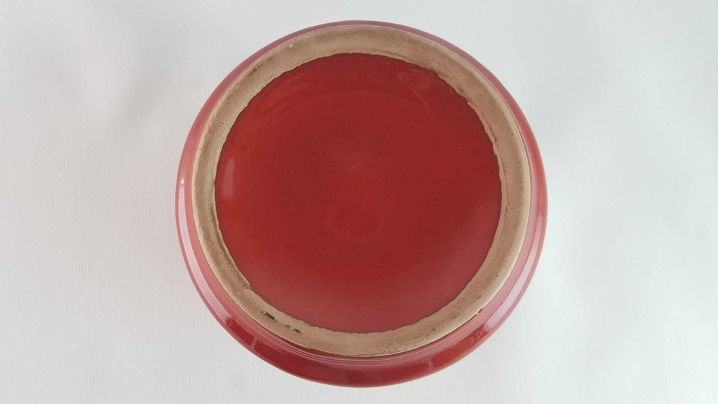[45813975] Zuckerdose Winterling bordo rot weiße Blumen Feinkeramik gebraucht - gut Bild 5
