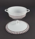 [458139750] Ragoutterrine Terrine Winterling Kirchenlamitz Karo rot schwarz gebraucht - gut Bild 3