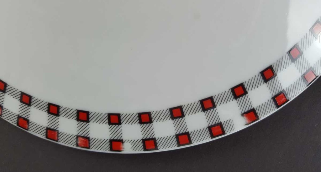 [458139750] Ragoutterrine Terrine Winterling Kirchenlamitz Karo rot schwarz gebraucht - gut Bild 5