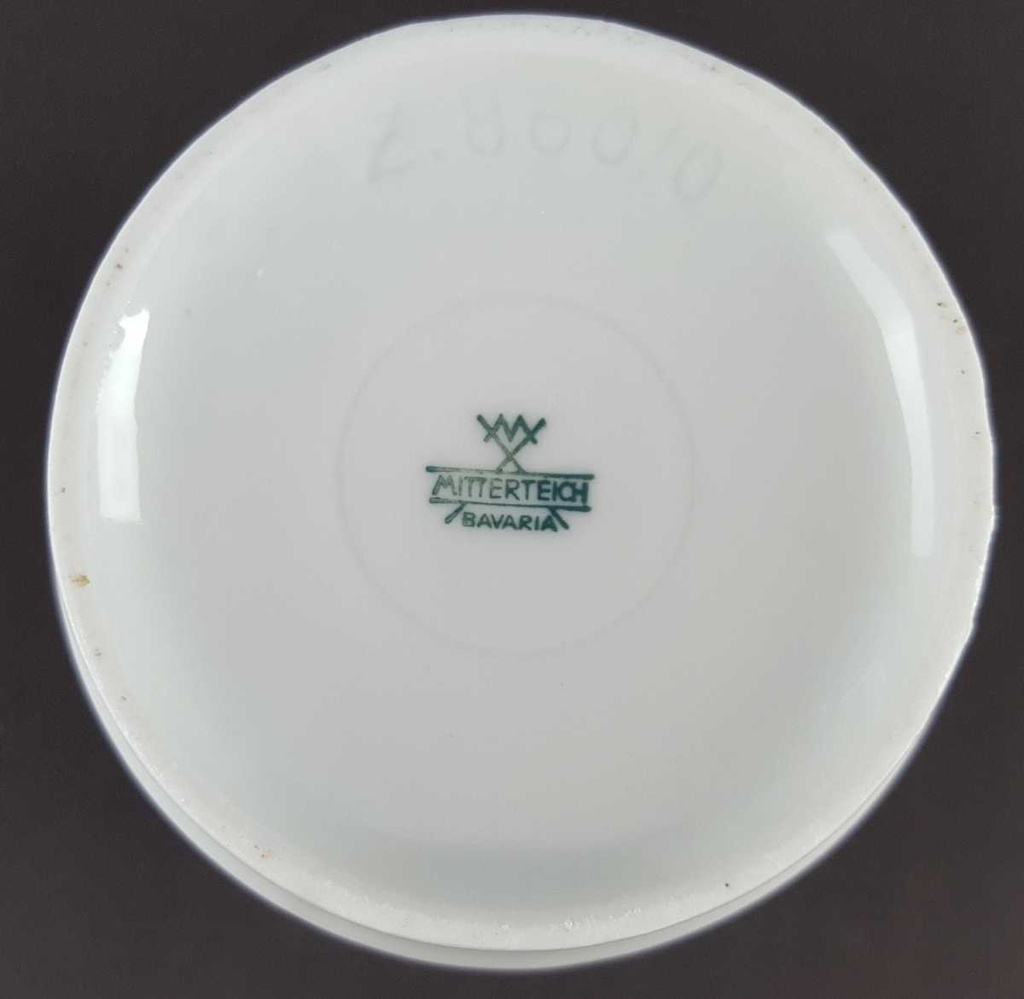 [458139764] Zuckerdose Mitterteich Form 860 Blumendekor Blätter Blumen gebraucht - sehr gut Bild 5