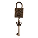 [458139767] Dekoratives Eisen Schloss mit Schlüssel Figur Skulptur Bronze-Look H 31 B 8,2 cm Bild 2
