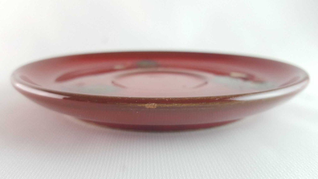 [45813977] Untertasse 15,5 cm Winterling bordo rot weiße Blumen Feinkeramik gebraucht - akzeptabel Bild 4