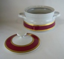 [4581398] Ragoutterrine Servierschüssel Goldrand Mitterteich Form 870 Rot gebraucht - gut Bild 4