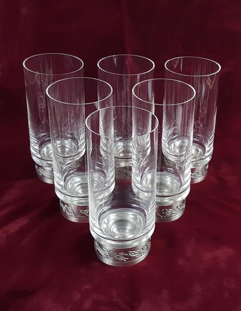 [2119068] 6er Set Röders Gläser Zinn Trinkglas H 15,5 cm Bild 2