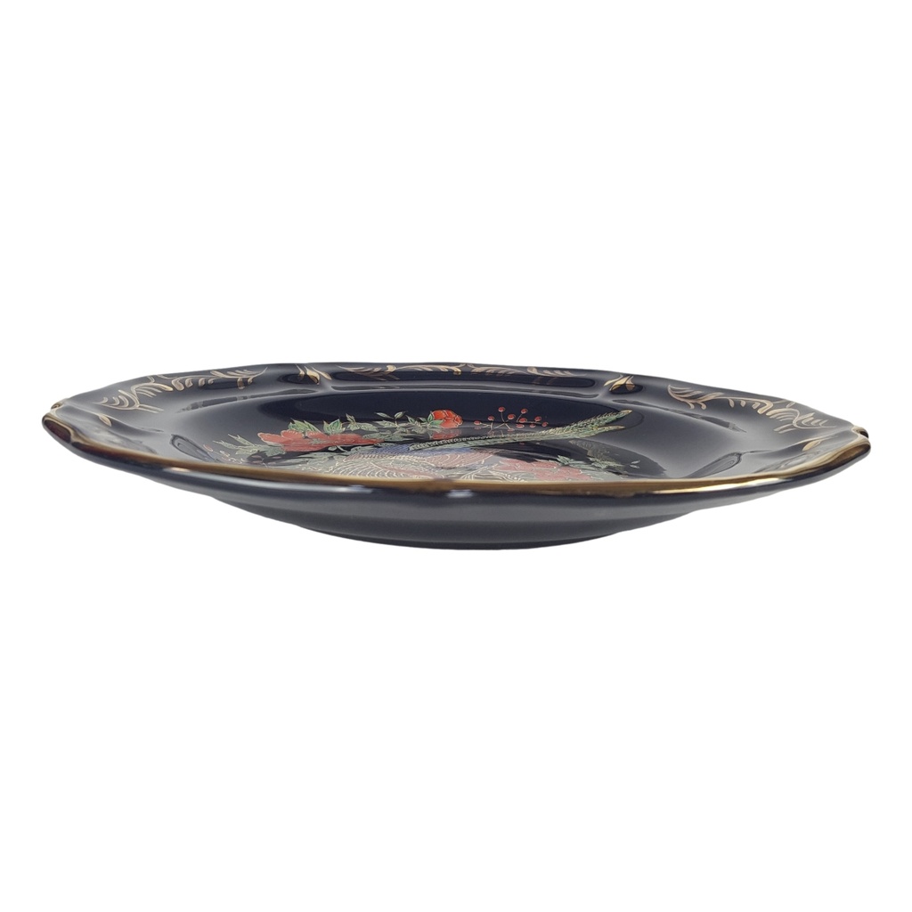 [458139844] Wandteller Porzellan Griechenland Pfau Blumen 24 K Gold D 26 cm Bild 5
