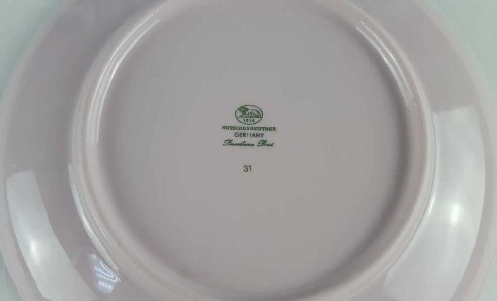 [458139862] Kuchenteller Dessertteller 19,3 cm Hutschenreuther Porcelaine Rosé gebraucht - gut Bild 4