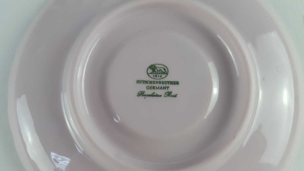 [458139863] Untertasse für Kaffee 14,3 cm Hutschenreuther Porcelaine Rosé gebraucht - gut Bild 4
