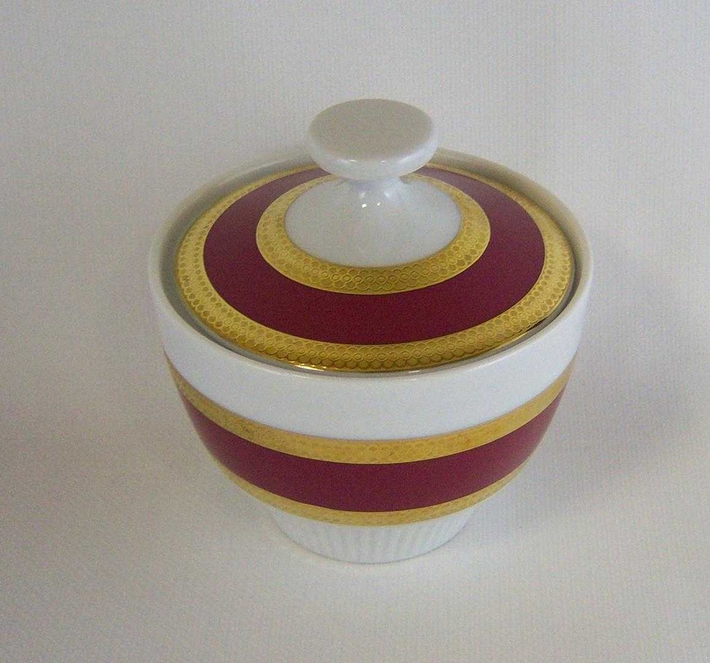 [4581399] Zuckerdose Goldrand Mitterteich Form 870 Rot gebraucht - sehr gut Bild 2