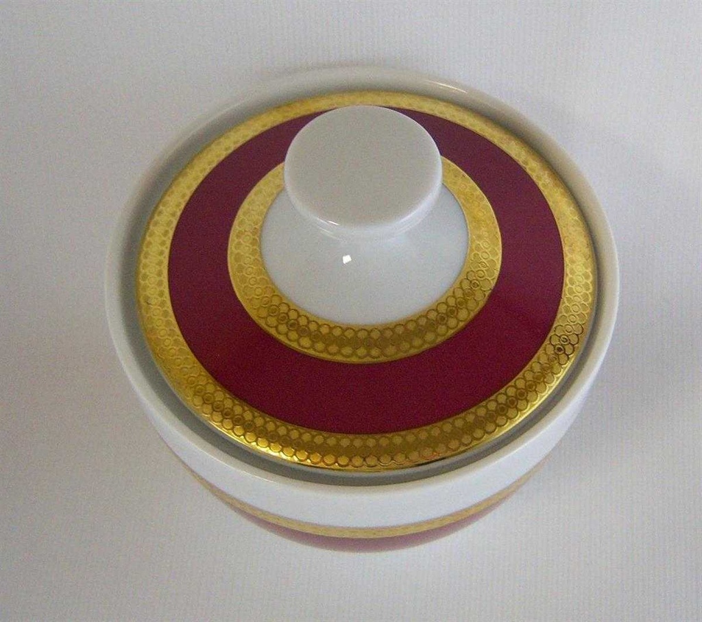 [4581399] Zuckerdose Goldrand Mitterteich Form 870 Rot gebraucht - sehr gut Bild 3