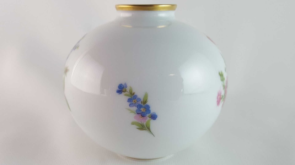 [45813992] Vase 8,2 cm Lindner Porzellan Senator bunte Blumen gebraucht - sehr gut Bild 3