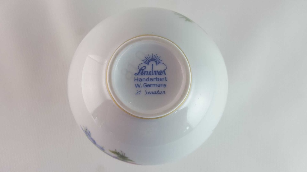 [45813992] Vase 8,2 cm Lindner Porzellan Senator bunte Blumen gebraucht - sehr gut Bild 6