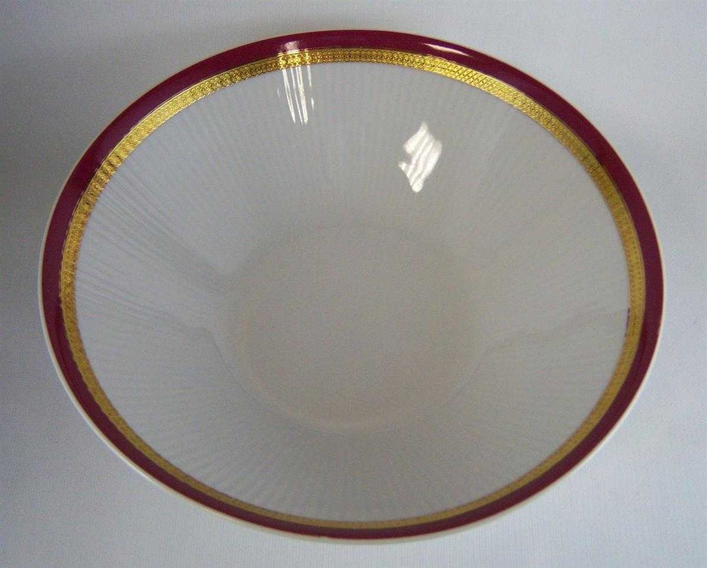 [4581401] Schüssel Servierschüssel Goldrand 23 cm Mitterteich Form 870 Rot gebraucht - gut Bild 3