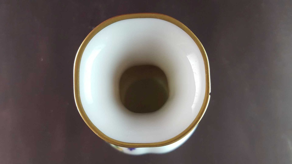 [45814010] Vase Dekorative Goldrand 15,3 cm Lindner Porzellan Senator bunte Blumen gebraucht - akzeptabel Bild 5