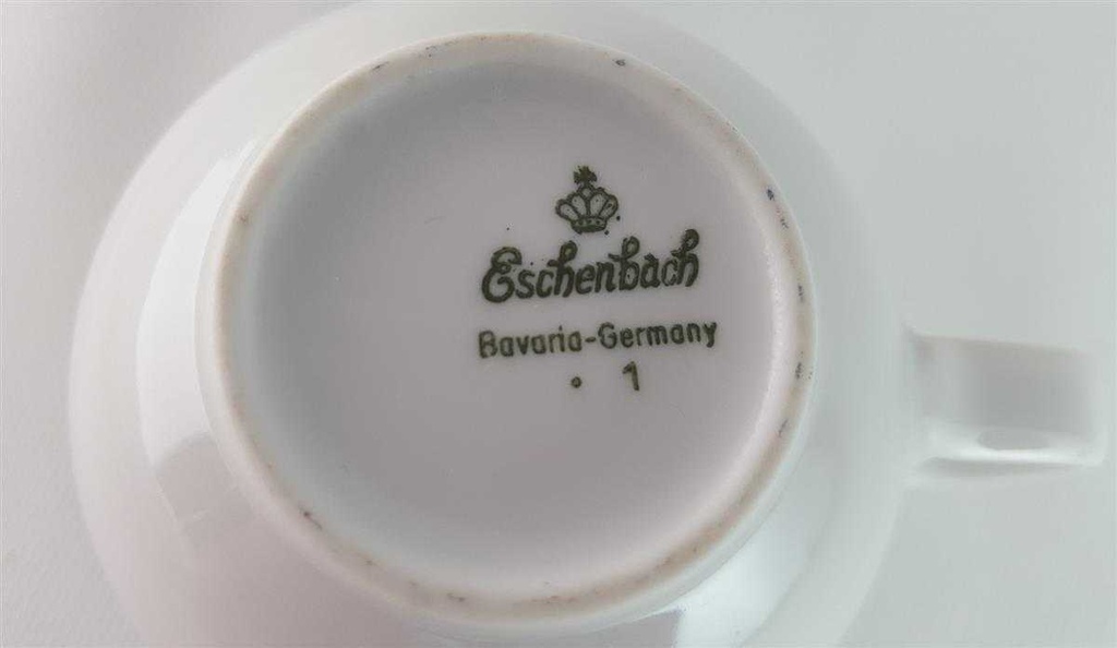 [45814021] Kaffeetasse Tasse Eschenbach Alte Formen Blau Gold Streifen gebraucht - gut Bild 3