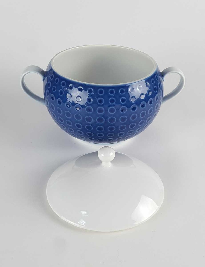[458140268] Schüssel Terrine 1,4 L Arzberg Golfball Blau Weiß gebraucht - gut Bild 3