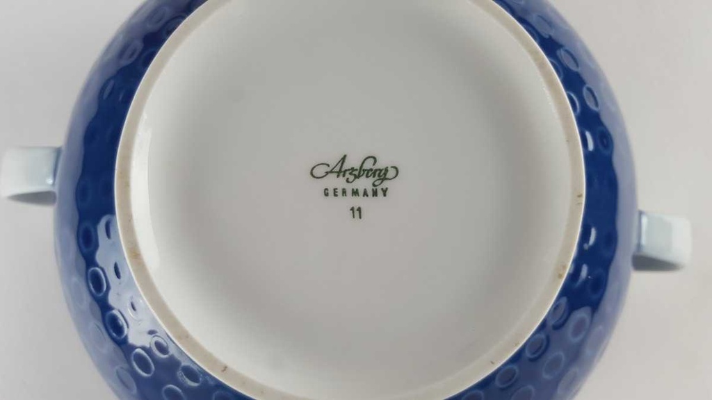 [458140268] Schüssel Terrine 1,4 L Arzberg Golfball Blau Weiß gebraucht - gut Bild 4