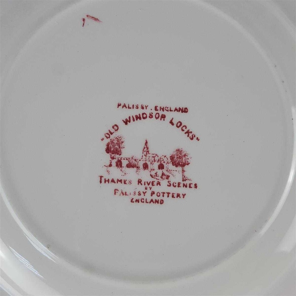 [458140283] Kuchenteller Palissy Thames River Scenes Rot Bild 3