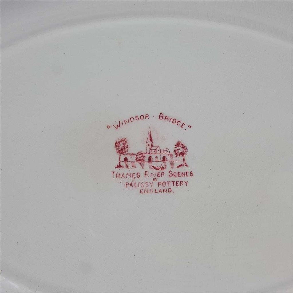 [458140288] Servierplatte Palissy Thames River Scenes Rot Bild 3