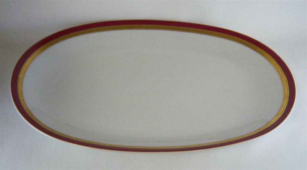 [4581403] Fleischplatte Goldrand 35,2x23,7 cm Mitterteich Form 870 Rot gebraucht - gut Bild 2