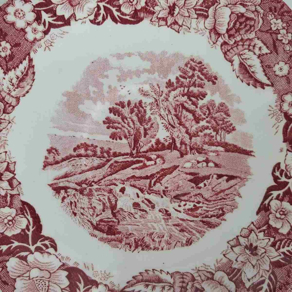 [458140331] Untertasse 15 cm Palissy Thames River Scenes Rot gebraucht - gut Bild 2