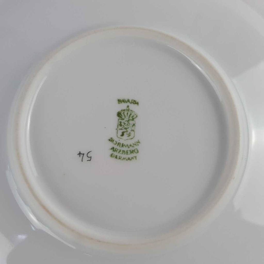 [458140341] Untertasse für Kaffee 14,3 cm Schumann Arzberg Veilchen lila Platinrand gebraucht - gut Bild 3