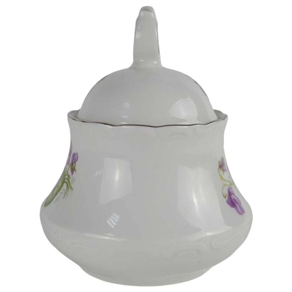 [458140345] Zuckerdose Schumann Arzberg Veilchen lila Platinrand gebraucht - gut Bild 2