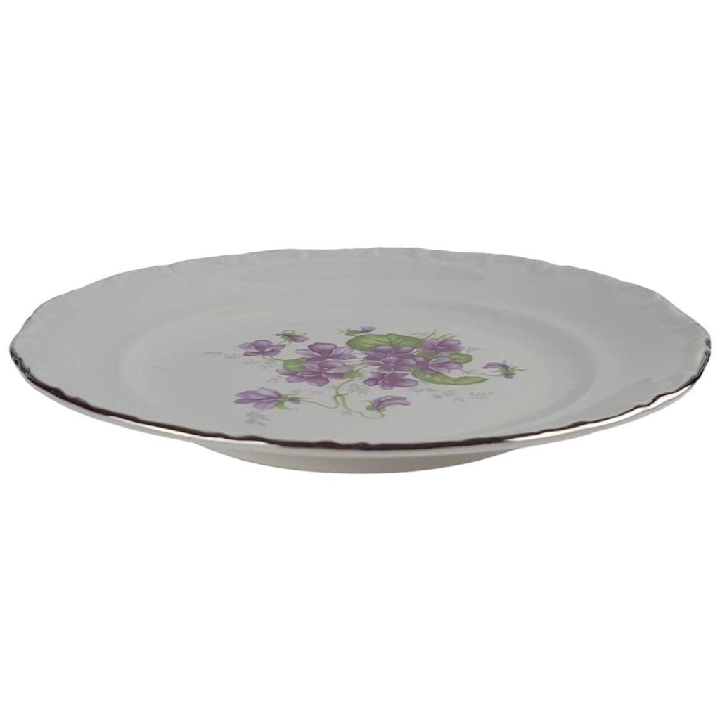 [458140346] Kuchenteller Dessertteller 19,8 cm Schumann Arzberg Veilchen lila Platinrand gebraucht - gut Bild 2