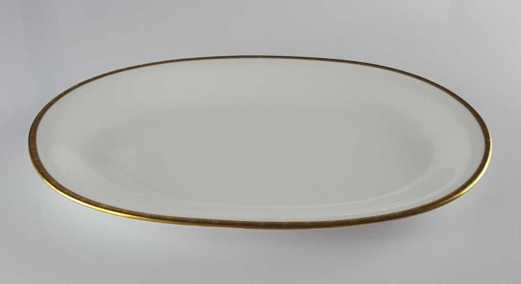 [458140353] Servierplatte Fleischplatte Goldrand 32,2x20,4 cm Eschenbach Alte Formen W1714 Weiß gebraucht - gut Bild 3