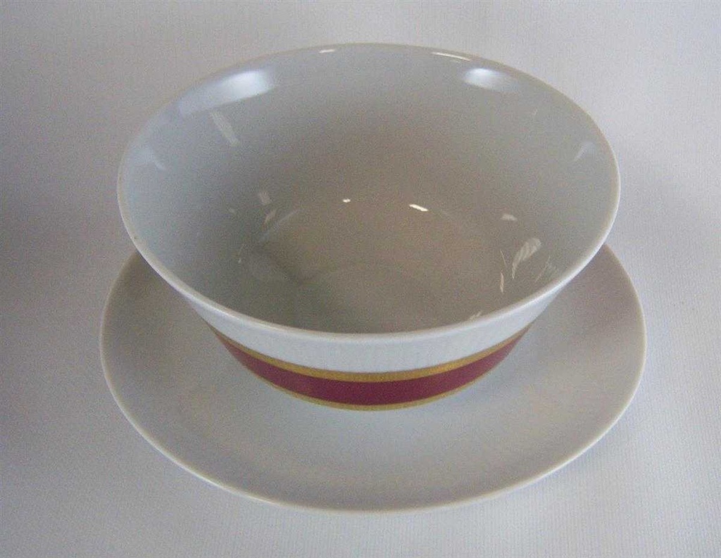 [4581404] Sauciere mit Teller Goldrand 1tlg Mitterteich Form 870 Rot gebraucht - sehr gut Bild 2