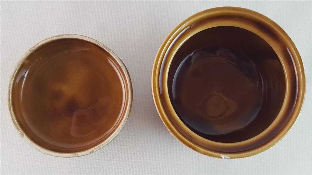 [45814050] Zuckerdose Sarreguemines SDV France Fat Lava braun weiß schwarz gebraucht - akzeptabel Bild 6