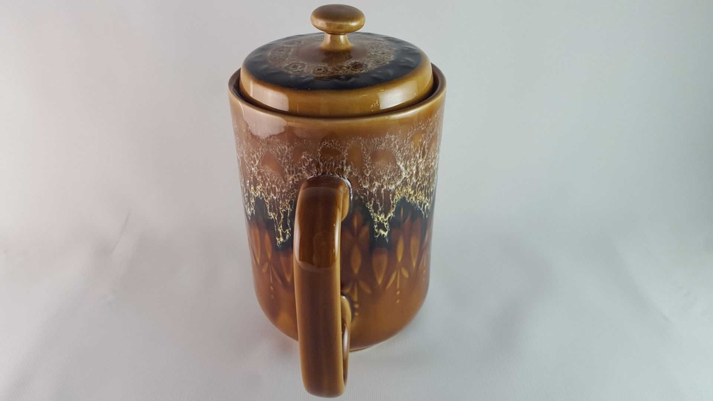 [45814052] Kaffeekanne Kanne 1,1 L Sarreguemines SDV France Fat Lava braun weiß schwarz gebraucht - gut Bild 3