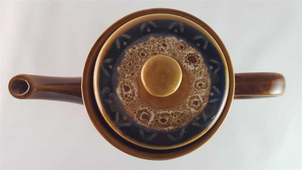[45814052] Kaffeekanne Kanne 1,1 L Sarreguemines SDV France Fat Lava braun weiß schwarz gebraucht - gut Bild 5