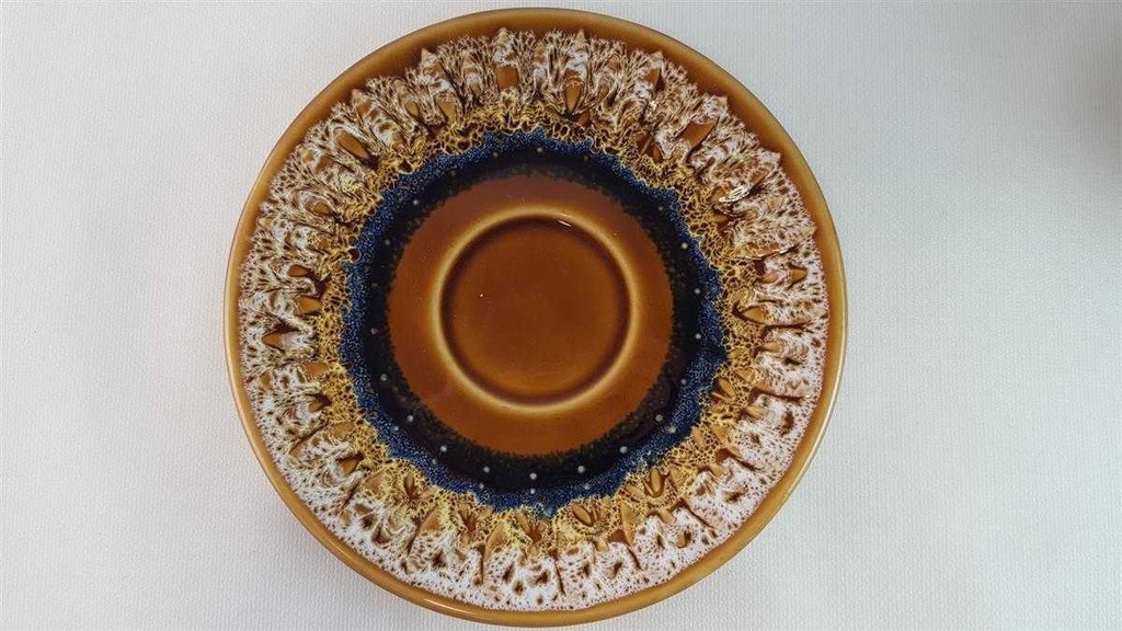 [45814057] Kaffeetasse mit Untertasse Tasse Sarreguemines SDV France Fat Lava braun weiß schwarz gebraucht - akzeptabel Bild 4