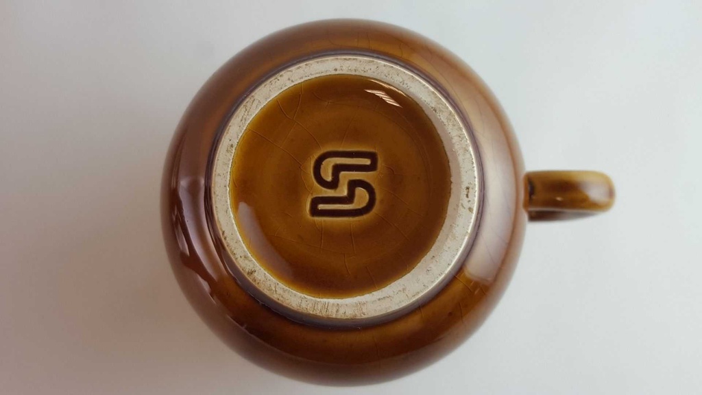[45814057] Kaffeetasse mit Untertasse Tasse Sarreguemines SDV France Fat Lava braun weiß schwarz gebraucht - akzeptabel Bild 9