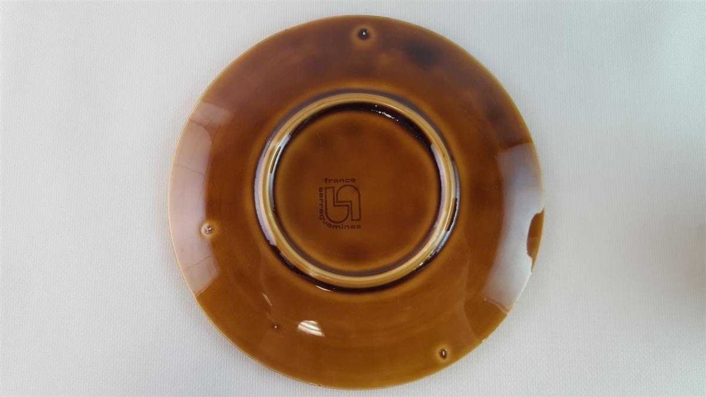 [45814057] Kaffeetasse mit Untertasse Tasse Sarreguemines SDV France Fat Lava braun weiß schwarz gebraucht - akzeptabel Bild 10