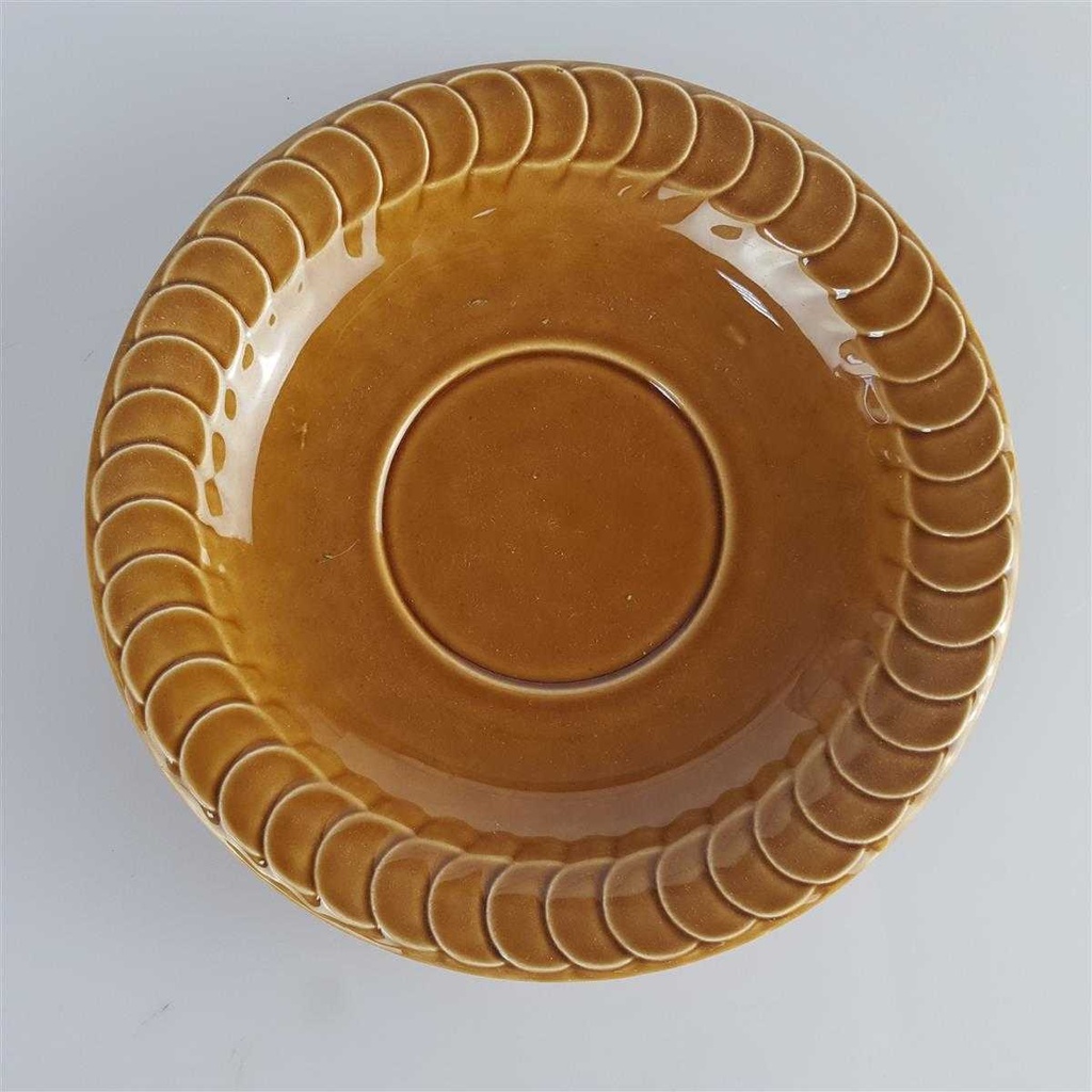 [45814058] Suppentasse mit Untertasse Suppenbecher Pagnossin Earthenware braun Relief Kreise Bild 4