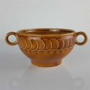 [45814058] Suppentasse mit Untertasse Suppenbecher Pagnossin Earthenware braun Relief Kreise Bild 5