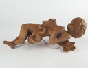 [458140624] Figur Skulptur Engel Putto mit Laute Holz geschnitzt Kunsthandwerk H 32 cm Bild 3