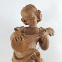 [458140624] Figur Skulptur Engel Putto mit Laute Holz geschnitzt Kunsthandwerk H 32 cm Bild 4