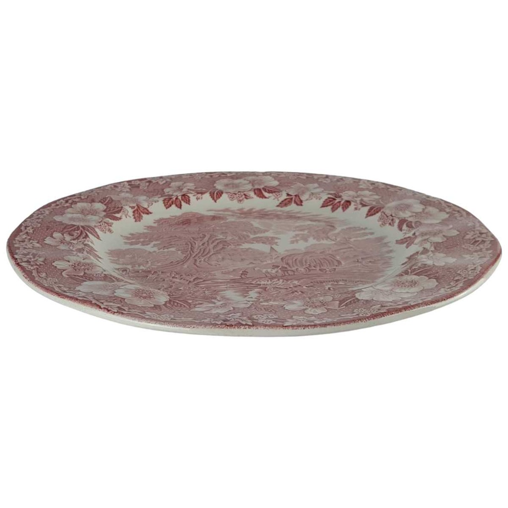 [458140650] Speiseteller Essteller groß 28,5 cm Enoch Wedgwood Woodland Rot gebraucht - gut Bild 2